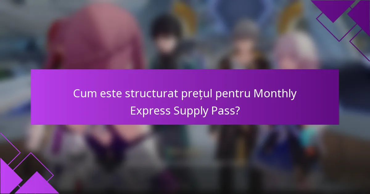 Cum este structurat prețul pentru Monthly Express Supply Pass?